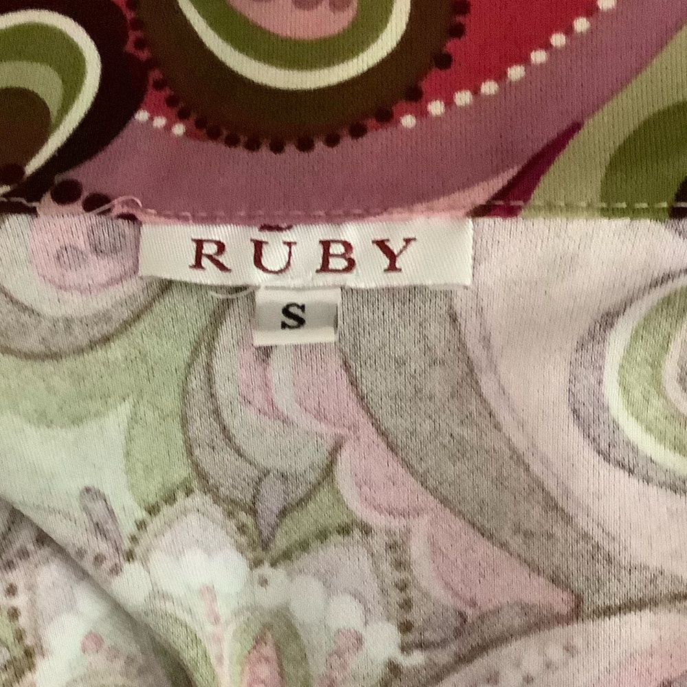 RUBY SIZE 2 RETRO‎ VINTAGE WRAP AROUND MIDI Long Sleeve DRESS. Y2K,hippie - Picture 14 of 16